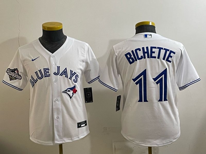 Youth 2025 Nike Toronto Blue Jays #11 Bichette White Game MLB Jersey 03->youth mlb jersey->Youth Jersey